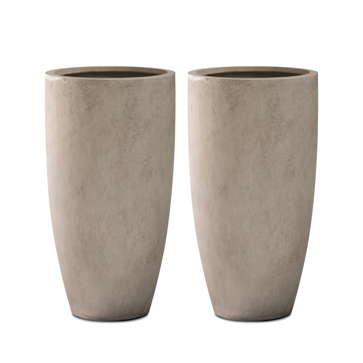 Kante 23-6-inch weathered-concrete tall planters suitable for indoor and outdoor spaces