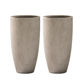 Kante 23-6-inch weathered-concrete tall planters suitable for indoor and outdoor spaces