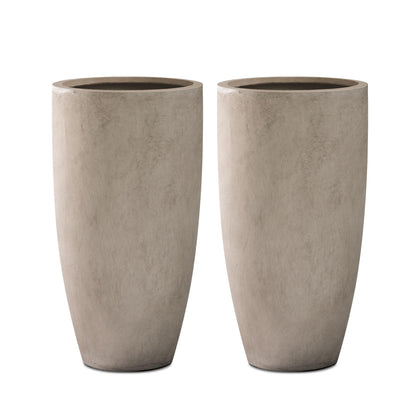 Kante 23-6-inch weathered-concrete tall planters suitable for indoor and outdoor spaces