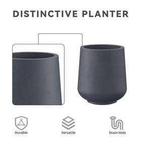 Kante 8.2-inch round planter top view emphasizes open planting space.