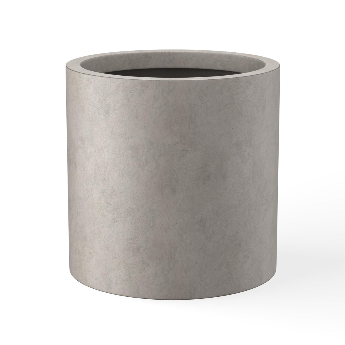 Kante 9.8-inch round concrete planter with drainage hole for indoor or outdoor use.