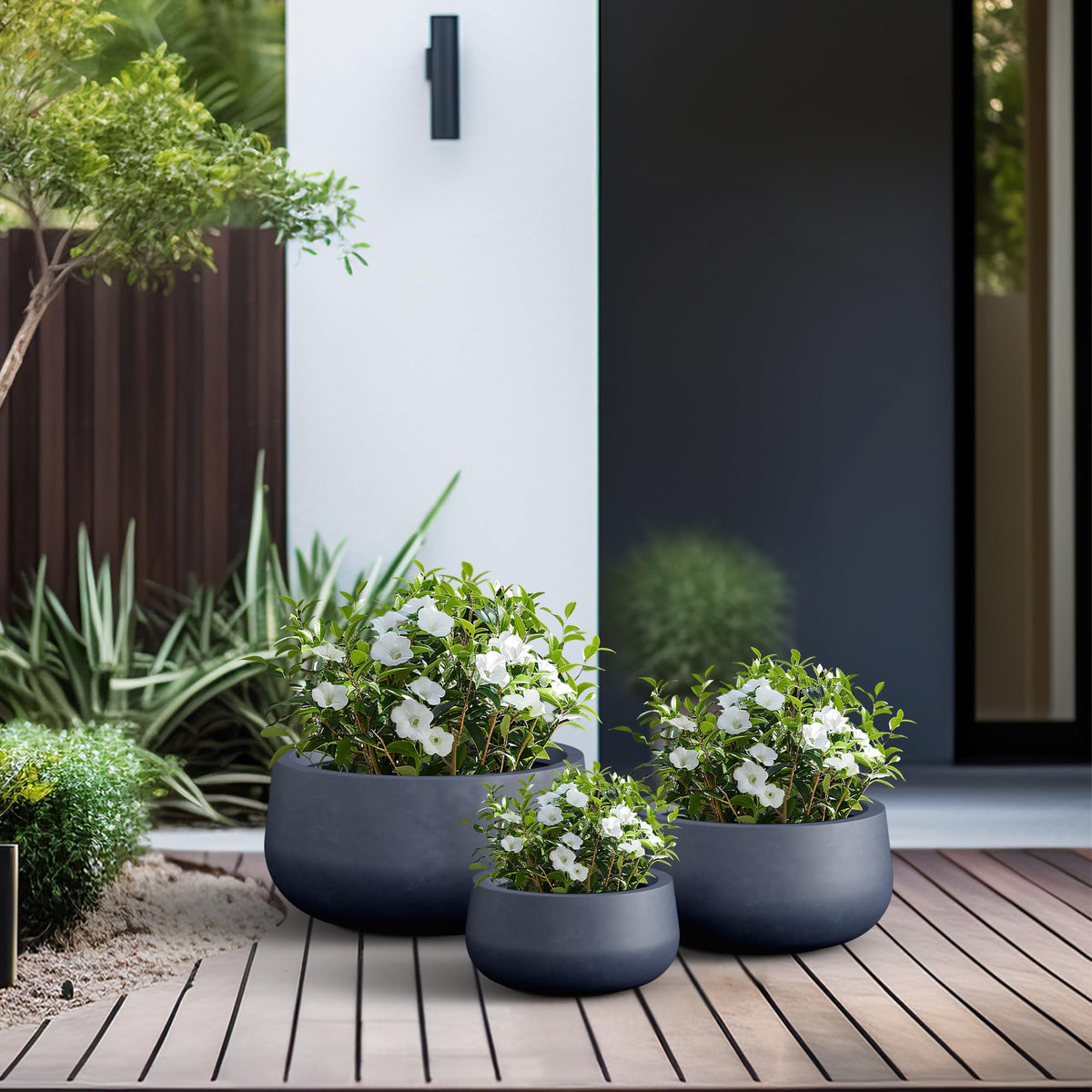 Kante charcoal finish planter adds rugged elegance to minimalist setups