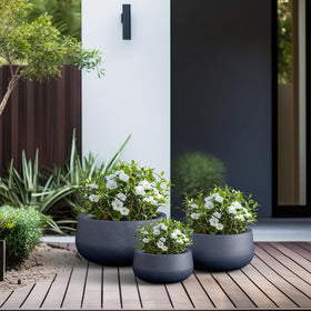 Kante charcoal finish planter adds rugged elegance to minimalist setups