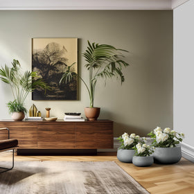 kante curved silhouette concrete planter complements modern decor