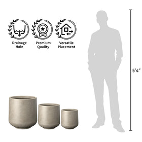 Kante lightweight concrete-fiberglass planter for easy repositioning on decks.