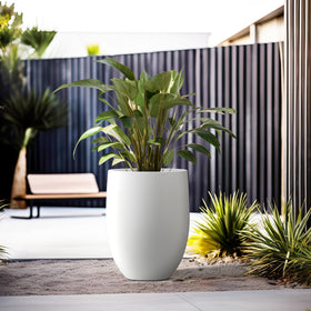 Kante lightweight concrete planter is easy to move without sacrificing durability.