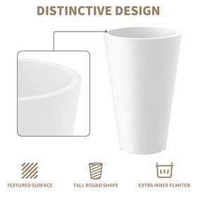Kante tall planter provides ample growing space for greenery