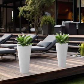 Kante tall planters offer ample space for direct planting or pots.
