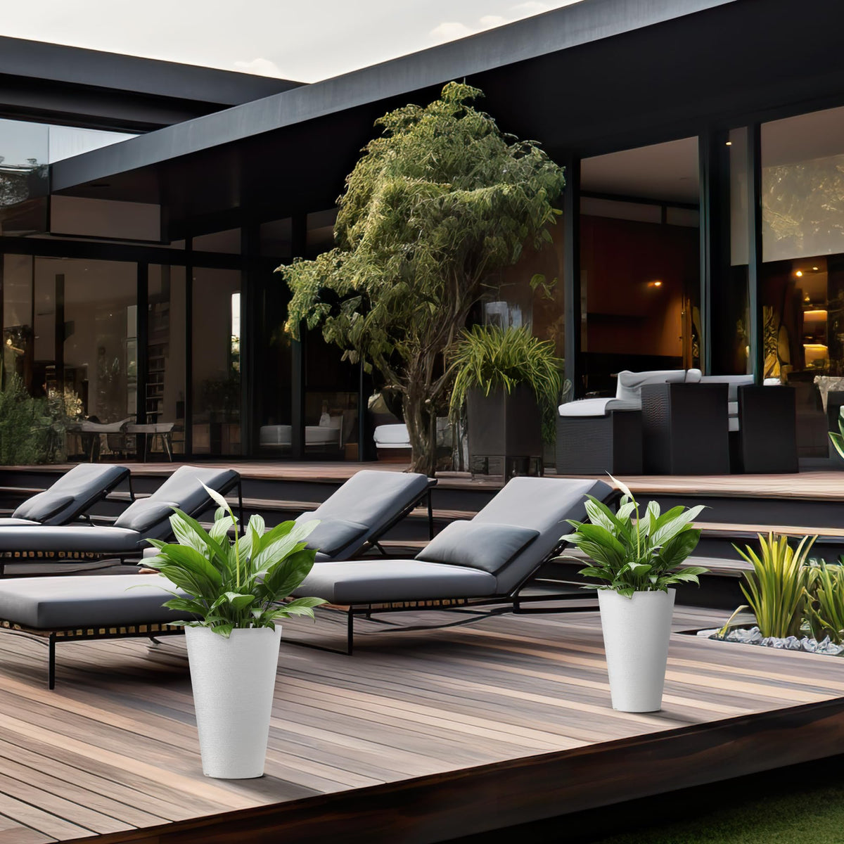 Kante planters suitable for indoor and outdoor use