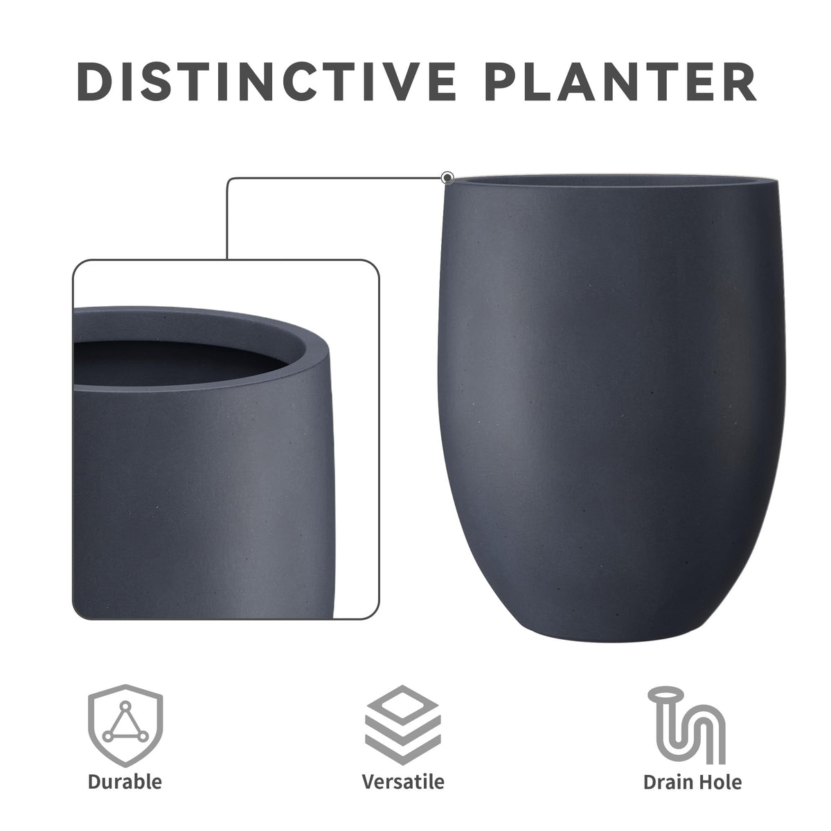 Kante planters arranged in a row to create a cohesive modern display