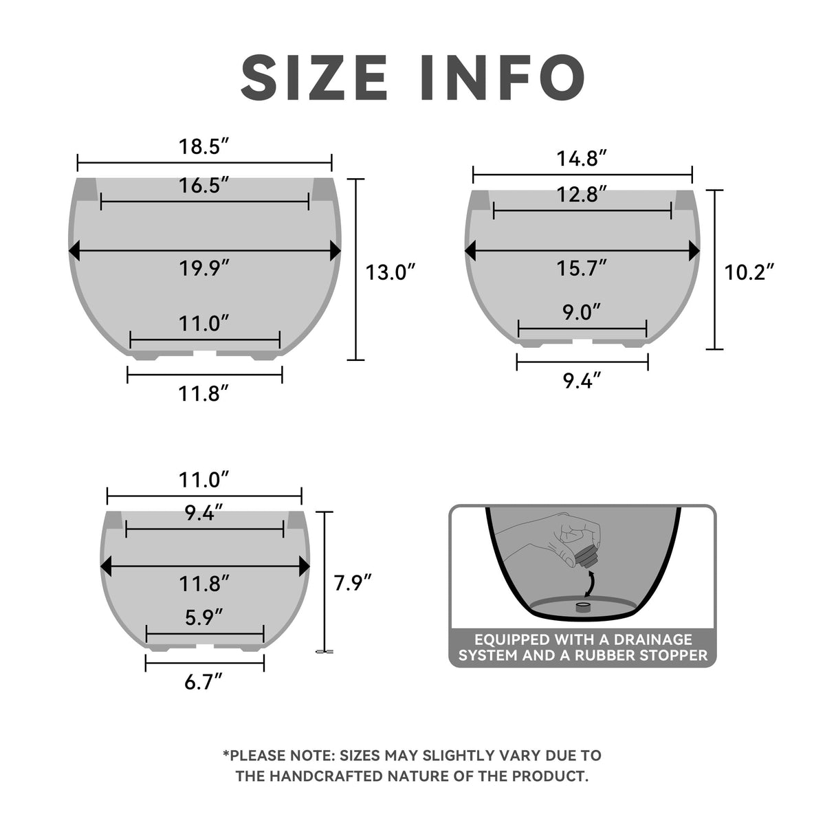Kante 15.7-inch planter detail emphasizes smooth surface and authentic texture.