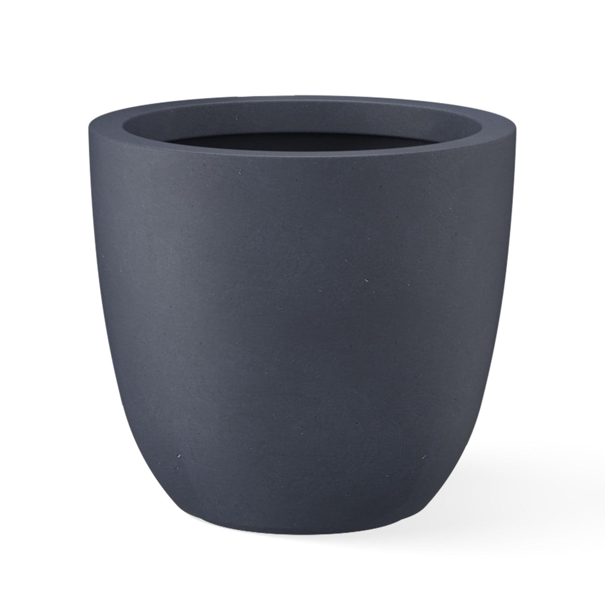 Kante 18inch round concrete planter front view showcases authentic texture and contemporary style