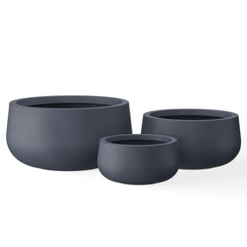 Kante round concrete planter 19-6 inch highlights authentic texture and contemporary style
