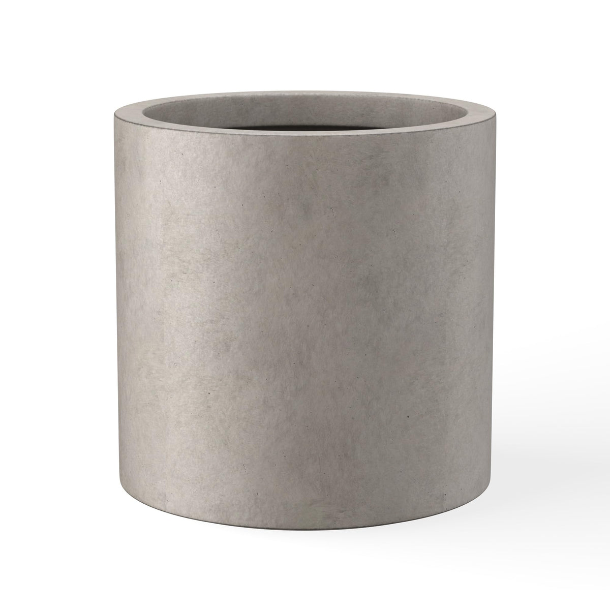 Kante round concrete planter front view, ideal for indoor or outdoor styling.