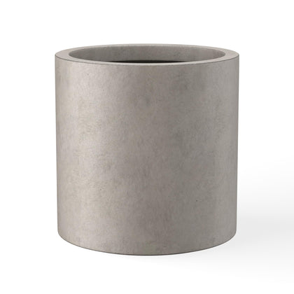 Kante round concrete planter front view, ideal for indoor or outdoor styling.