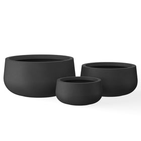 Kante round concrete planter set of three in 19-6 inch size for outdoor decor