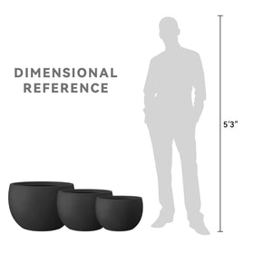 Kante round concrete planter set 3 lightweight design for easy relocation