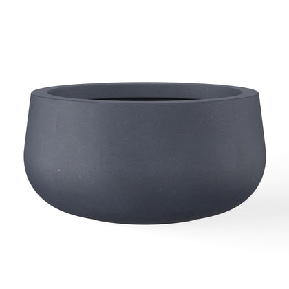 Kante round concrete planter with smooth finish for a modern outdoor look