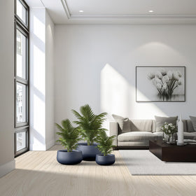 Kante set-of-three planters grouped on steps create cohesive outdoor display