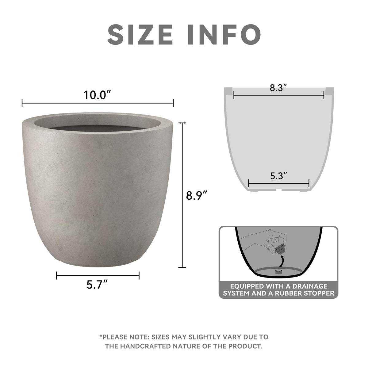 Kante planter ideal for succulents and flowers, offering generous interior space.