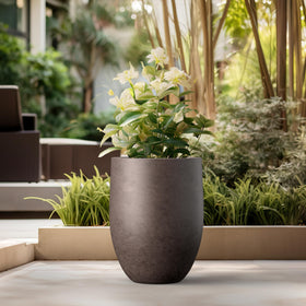 Kante tall planter indoor entryway scene shows chic modern decor and easy movement
