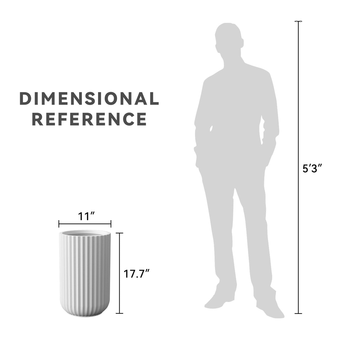 Kante tall fluted planter features a spacious design for large plants
