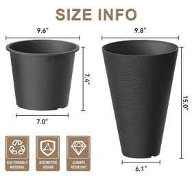 Kante tall round planter 2-pack indoors with spacious growth potential.