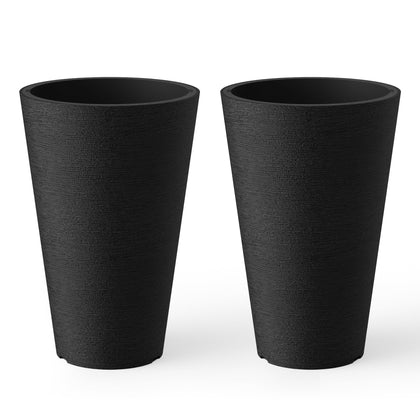 Kante tall round planter set of 2 on exterior setup for versatile display.