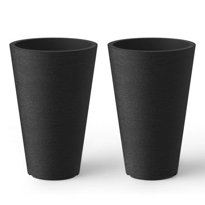 Kante tall round planters 15-inch height, ideal for indoor and outdoor use with easy maintenance.
