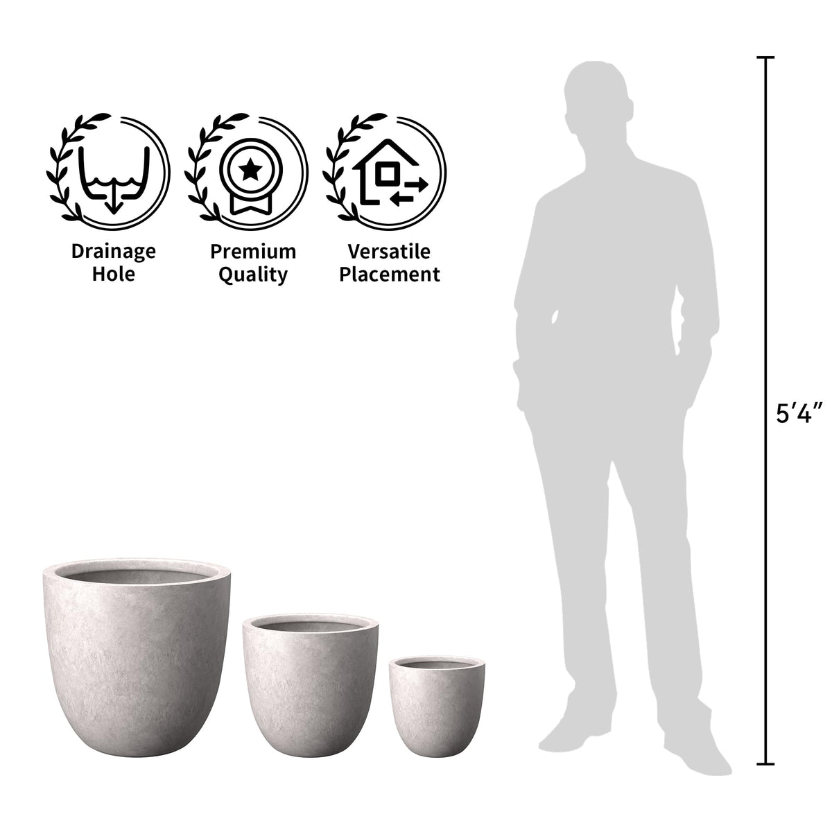 Kante weather-resistant concrete planter endures outdoor conditions while maintaining color.