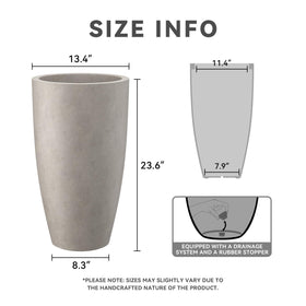 Kante weathered-concrete planter with porous finish for modern décor