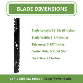 KANXAJJY 587199603 blade pack shows two blades for quick replacement.