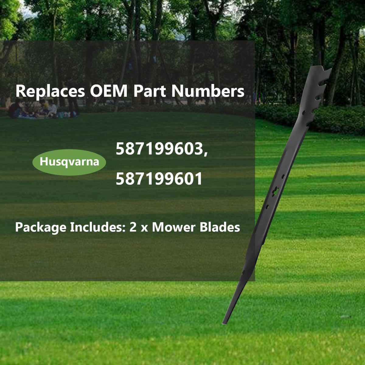 KANXAJJY 587199603 blade side view emphasizing durable steel and rust resistance.