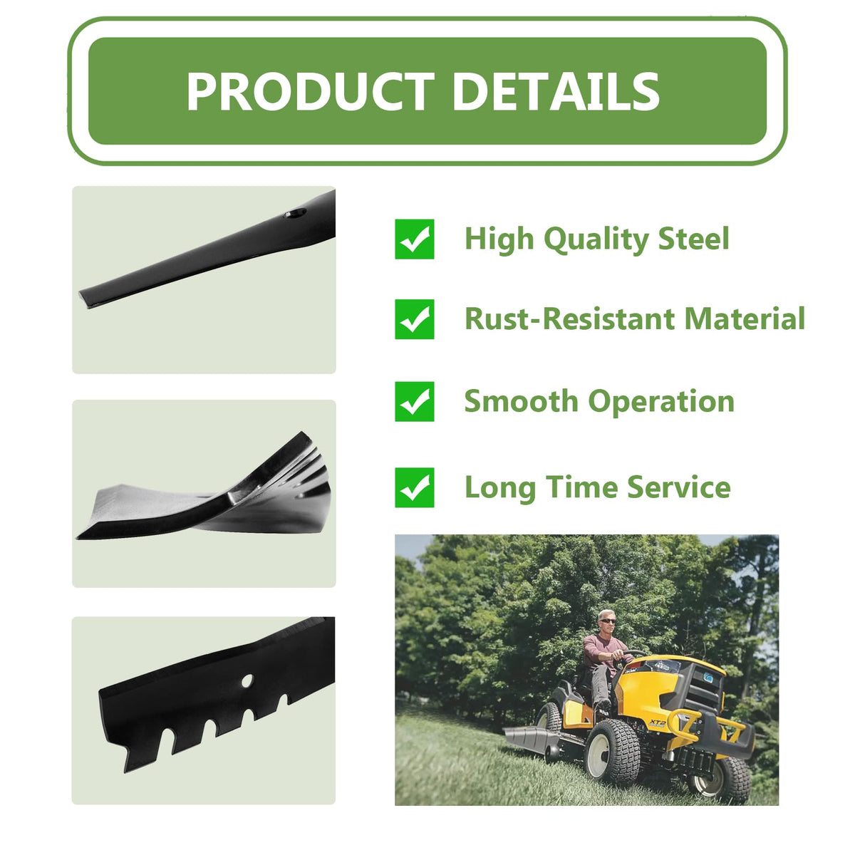 KANXAJJY 587199603 blade packaging highlights OEM replacement compatibility.