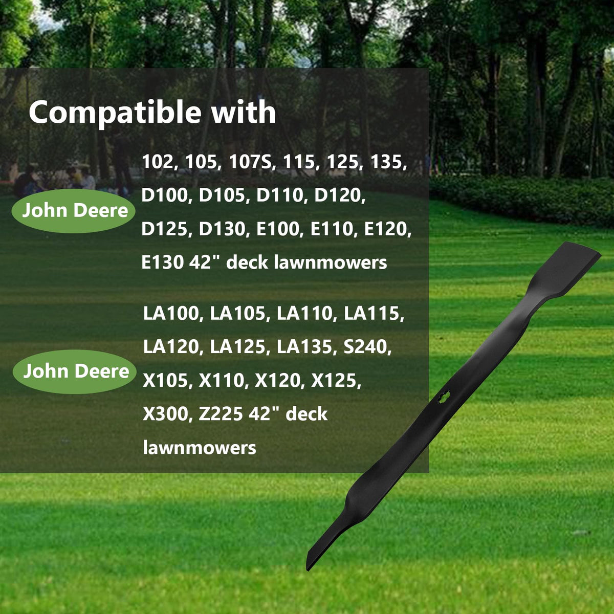 Kanxajjy blade-on-deck image suggests easy swap with a common wrench.