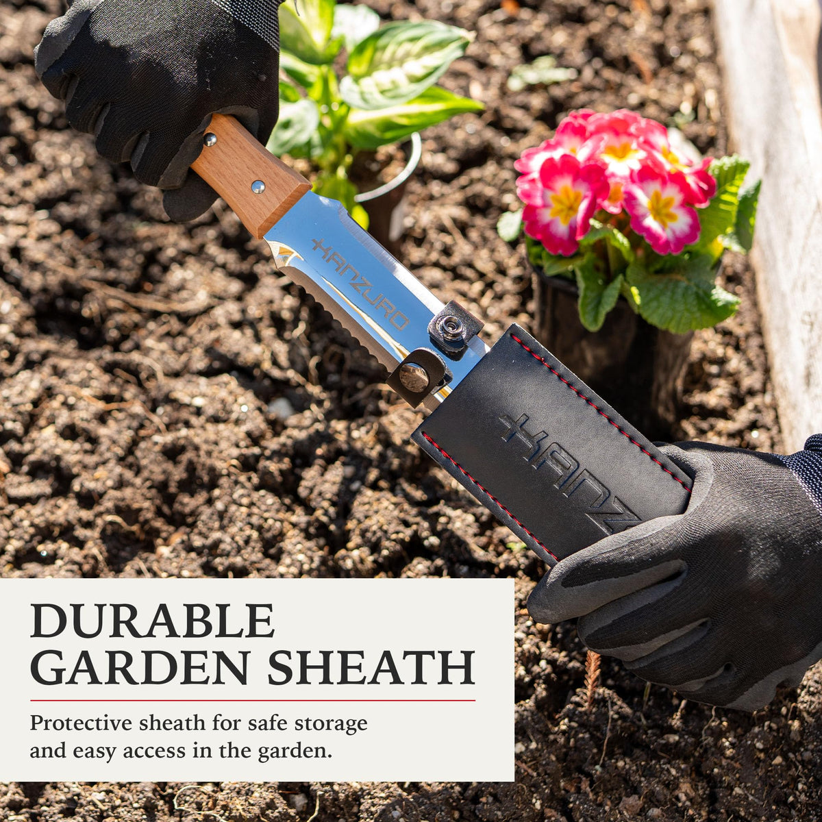 Kanzuro Hori Hori multi-use garden tool for versatile tasks.
