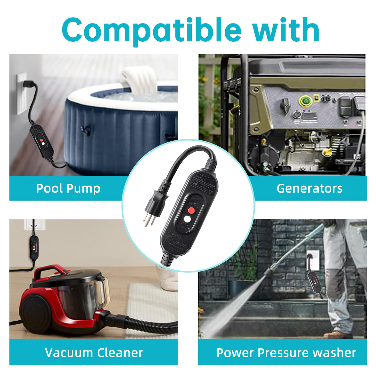 Kaper 120V 15A GFCI plug rated for harsh outdoor conditions.