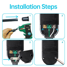 Kaper inline extension cord GFCI keeps pool pumps powered safely.