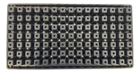 Kapok Candle Co 105-cell seedling tray in 1.0 mm plastic emphasizes durability for reuse.
