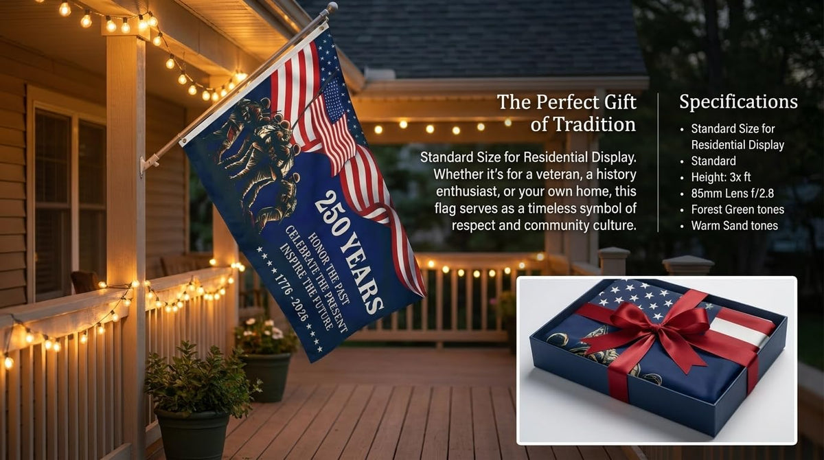 KARAVA flag with brass-grommets enables secure mounting on porches and flagpoles.