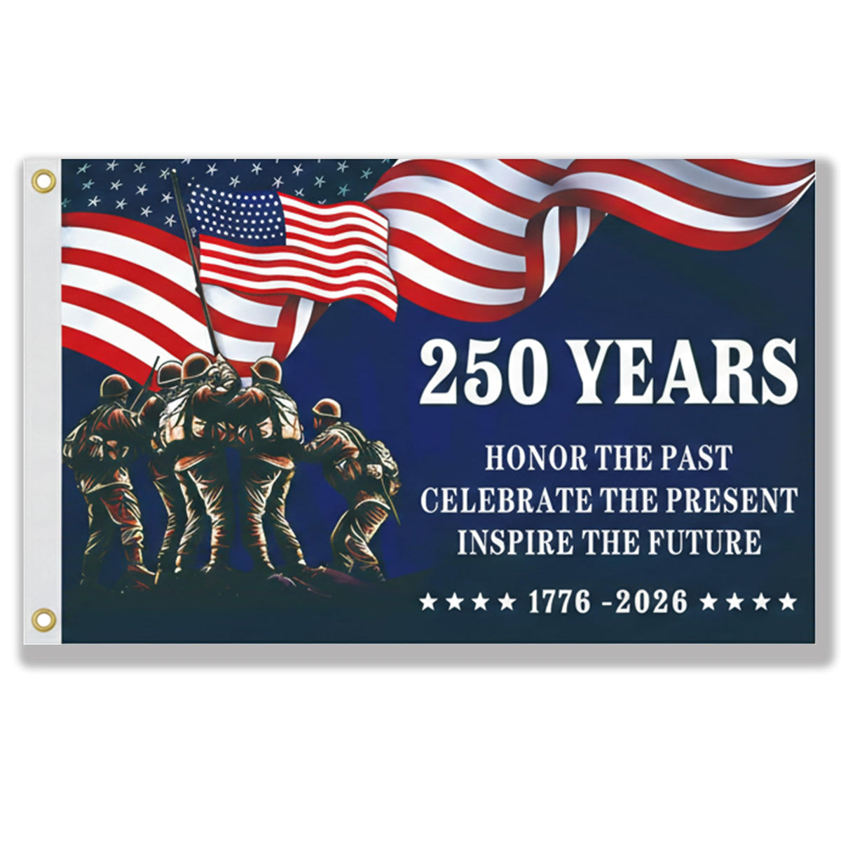KARAVA 250th Anniversary American Flag front view highlighting vibrant patriotic design for home displays.