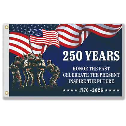 KARAVA 250th Anniversary American Flag front view highlighting vibrant patriotic design for home displays.