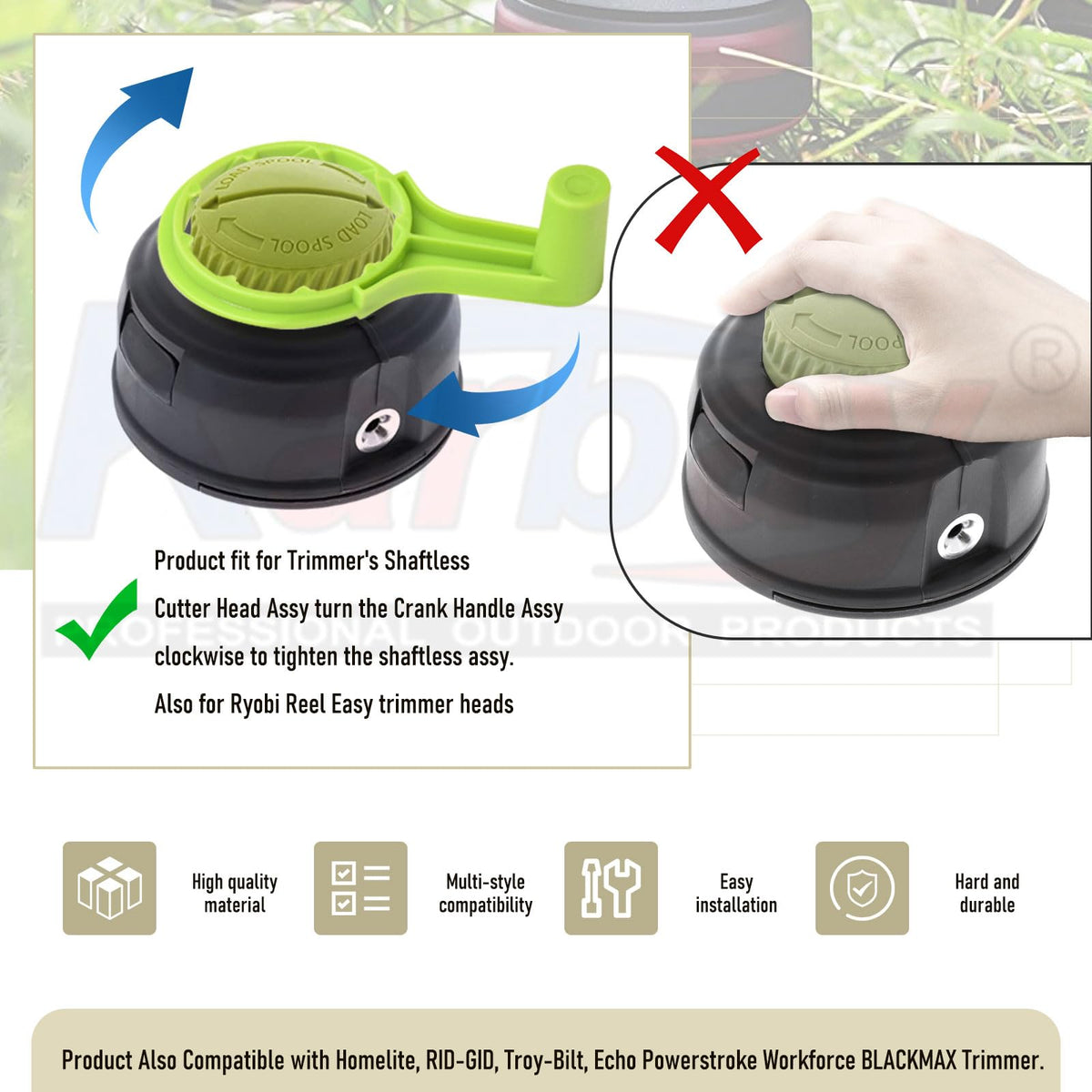 Karbay crank reel width adjustment enables precise line tension.