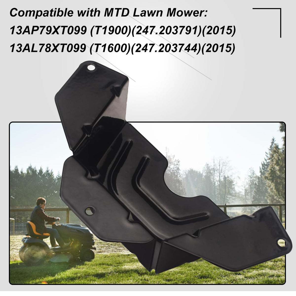 Karbay belt cover mounted on a lawn tractor during mowing