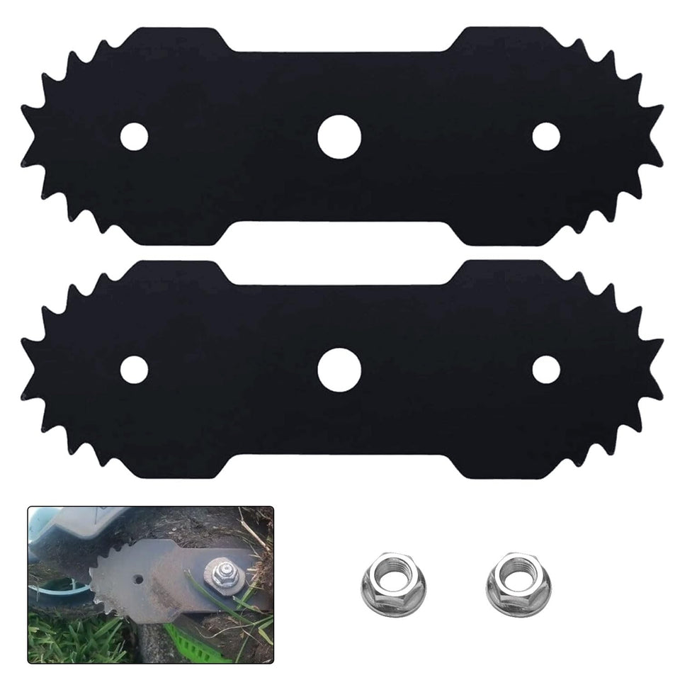 Karbay dual edger blade 29182 assembly shows two blades and screws for quick replacement.