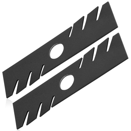 Karbay edger blade close-up showing 8x2 size and 1-inch center hole for durability