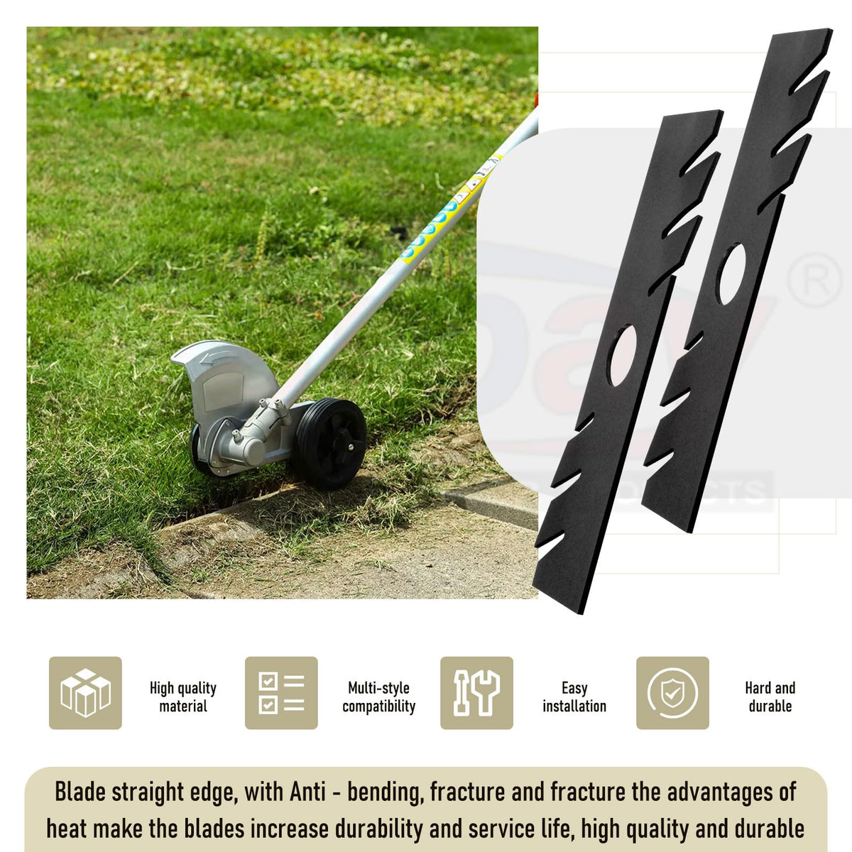 Karbay edger blade in use with Ryobi for efficient edging tasks