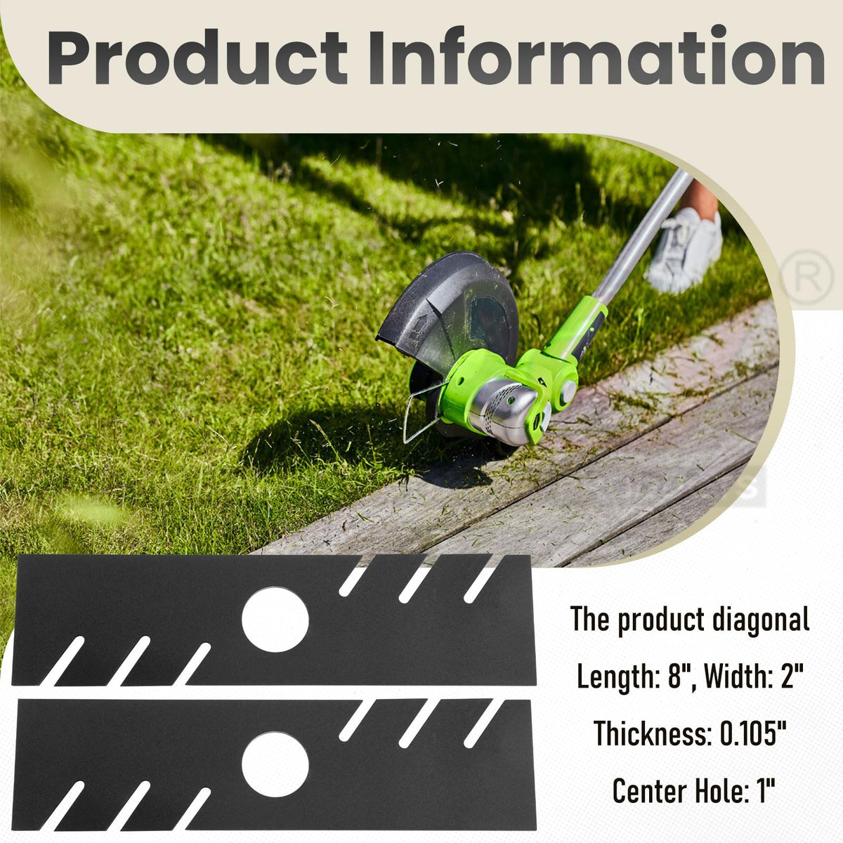 Karbay edger blade on a Stihl model demonstrates versatile compatibility
