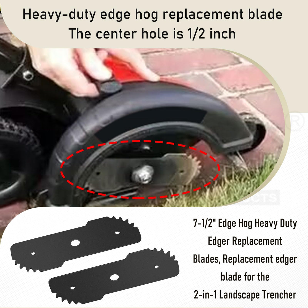 Karbay edger blade compatible with Craftsman models for simple upgrades.