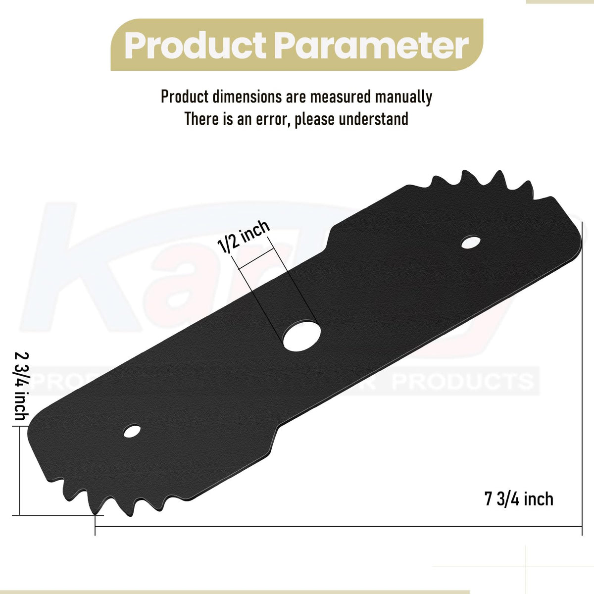 Karbay edger blade kit with installation accessories for quick replacements.